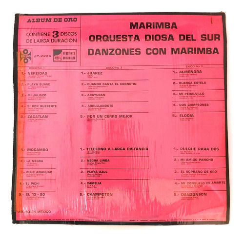 Marimba Orquesta La Diosa Del Sur - Danzones Con Marimba Lp (Usado)