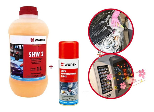 Kit Limpeza Automotiva Limpa Ar Condicionado + Shampoo Barat