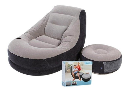 Sillon Puff Inflable Con Posa Pies Y Posa Vaso