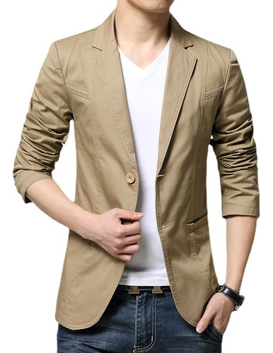 Blazer Saco Algodon Prelavado Dos Boton For Hombre