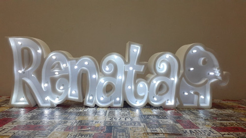 Nombres Iluminados 6 Letras 15 Cm Polyfan Luces Tu Nombre