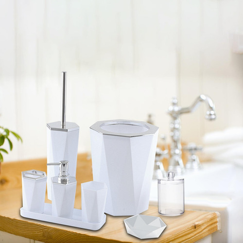 7 Uds Juegos De Decoración De Baño Caja De Hisopos De