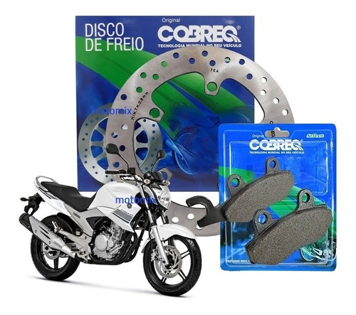 Disco De Freio Dianteiro + Pastilha Fazer 250 2007 Cobreq
