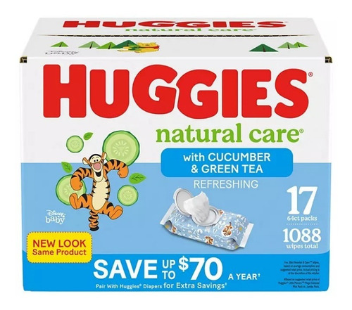 Huggies Natural Care Refreshing Clean Baby Wipes 1088pc