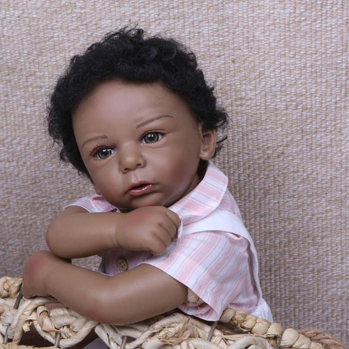 Muñeca Afroamericana Reborn De Silicona De 20 Pulgadas Para