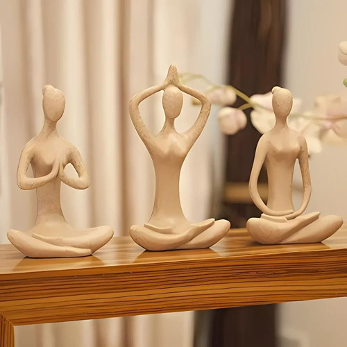 Estatua De Meditación Arte Abstracto Pose Yoga Zen 36 Cm