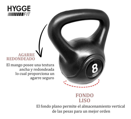 Imagen 6 de 10 de Pesa Rusa Kettlebell Importada 8 Kg Gym Fitness Crossfit
