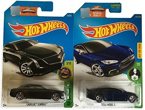 Hot Wheels Hw Exóticos Tesla Model S (azul) Y 2014cadillac E