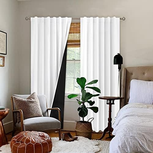 Bgment Cortinas Opacas 100% Color Blanco Puro Para Dormitori