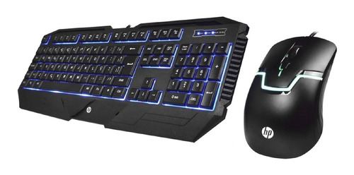 Imagem 1 de 4 de Kit Teclado E Mouse Usb Gamer Gk1100 Preto