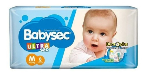 Pañales Descartables M Ultra Sec Babysec 8 Unidades