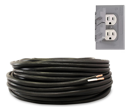 Pack: Cable Uso Rudo 2x12 Con 50m Y Contacto Para Exterior