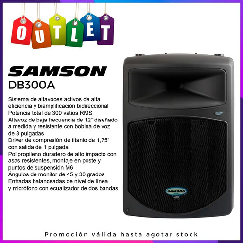 Bafle Activo Samson Db300a 300w 12 Pulgadas Outlet Tm (Reacondicionado)