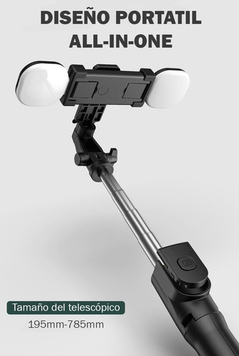 Imagen 6 de 10 de Palo Selfie Doble Luz Gimbal Control Bluetooth Tripode Usb