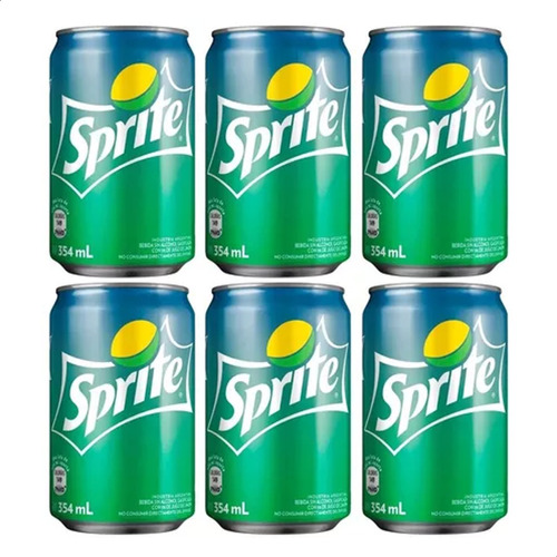 Sprite Lata 354ml Original Comun Gaseosa Bebidas Pack X6 6u