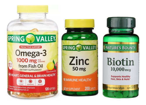 Omega 3 Biotina Y Zinc - Unidad a $1016