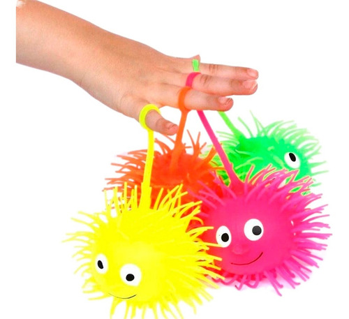 Imagen 1 de 8 de Squishy Ojos Saltarin Luminoso Puffer Ball Kawaii Colores