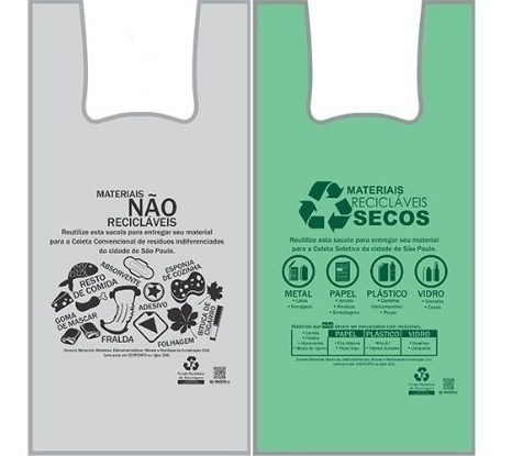 500 Sacolas Plástica Biodegradável 48x55 Cinza Ou Verde