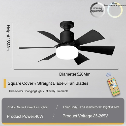 A Ventilador Abanico Techo Lámpara Control Remoto