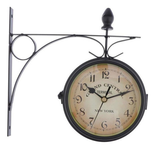 Marco de reloj negro decorativo de doble cara, color 25 x 9 x 22