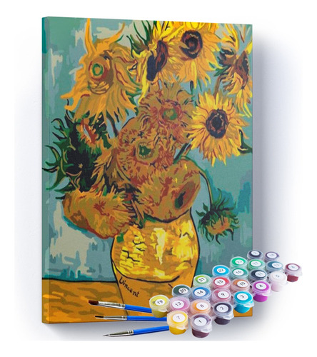 Kit Terapéutico De Pintura Numerada - Los Girasoles Van Gogh
