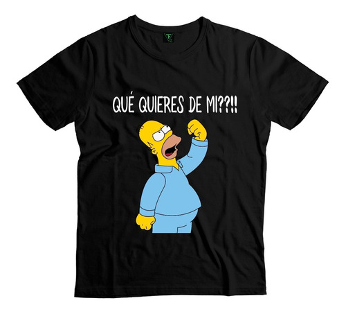 Polera Homero Simpson Qué Quieres De Mi Algodón Niño Niña