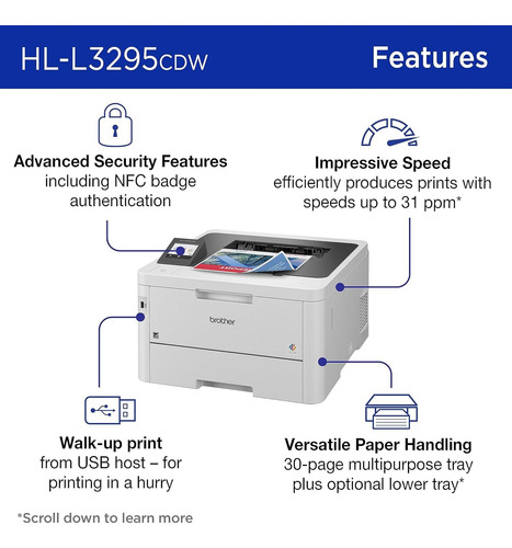 Impresora Color Inalámbrica Brother Hl-l3295cdw 16.68 Kg