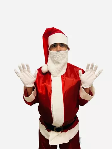 Disfraz Papa Noel Adulto Candela Navidad + Guantes Blancos
