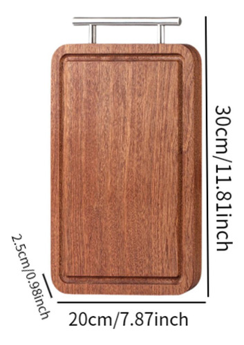 Tabla De Cortar De Madera Multifuncional Reversible Con S