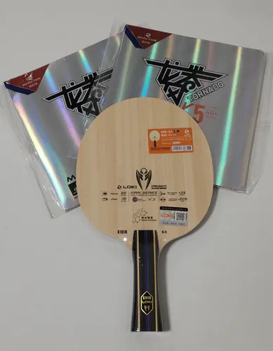 Raquete Loki K3 Clássica + Borrachas Tornado V5 Tênis De Mes