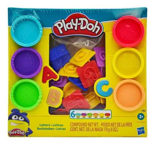 Play Doh 6 Colores Diferentes Letras Abecedario 170g Hasbro 