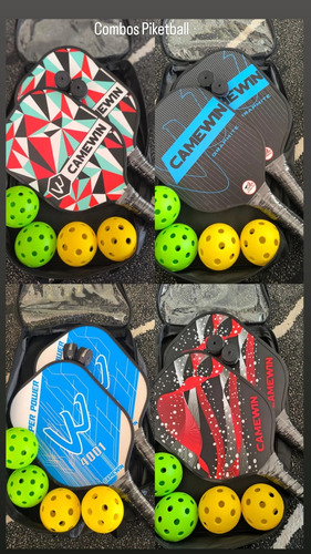 Raquetas Pickleball (combo 2 Palas, 4 Pelotas, 2 Overgrips)