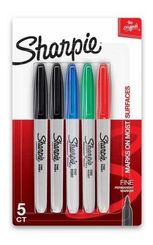 Marcador Sharpie Fine Point Multicolor Surtidos X 5 Uds