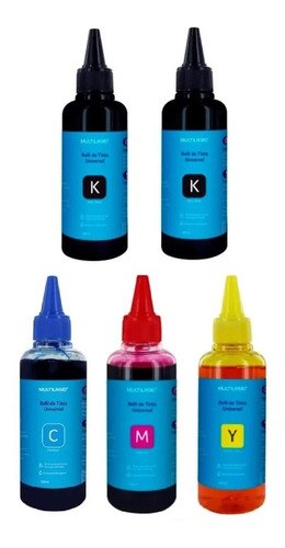 Kit De Refil Para Impressora Epson 5 Uni 100ml Multilaser Nf