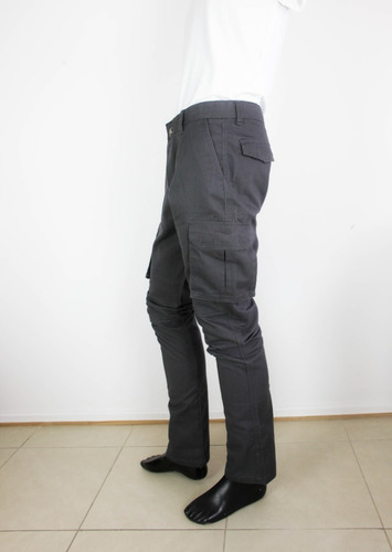 Pantalon Cargo Gabardina Gris