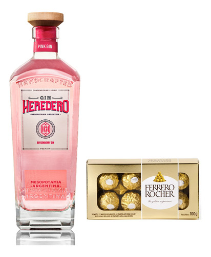 Gin Heredero Pink Handcrafted + 8 Bombones Ferrero Rocher