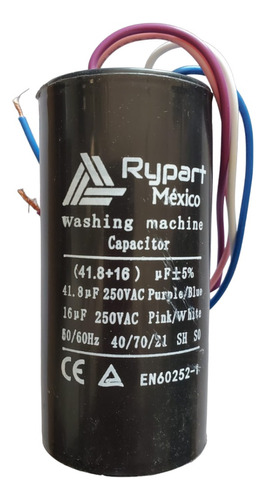 Capacitor Dual Lavadora Universal 41.8+16 Uf Mfd Voltaje 250