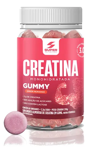 Gominhas de Creatina Monohidratada Super Nutrition Sabor Morango ...