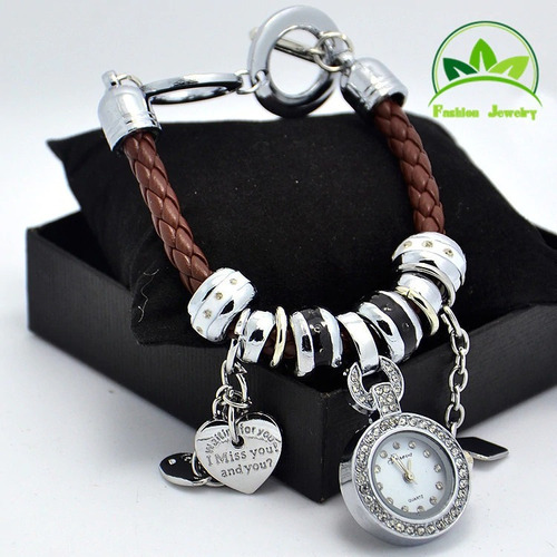 Relógio Pulseira Moda Feminino Vários Pingentes