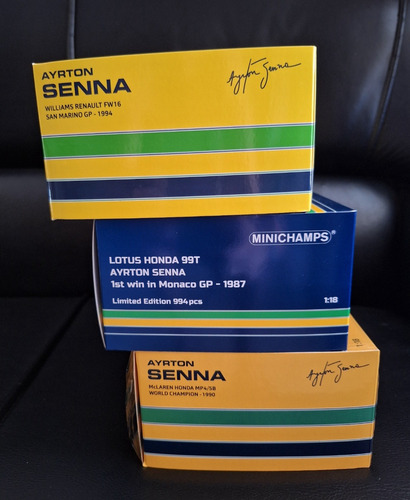 F1 Lotus 99t Mônaco Mclaren Mp4/5b Ayrton Senna 1/18 Amarelo