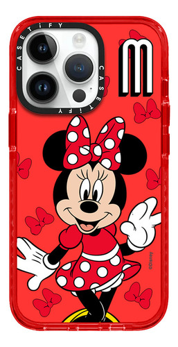 Case iPhone 14 Pro Minnie Mouse Rojo Transparente