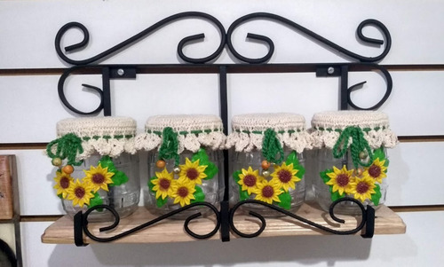 Prateleira De Metal 4 Vidros Decorados Envio Imediato