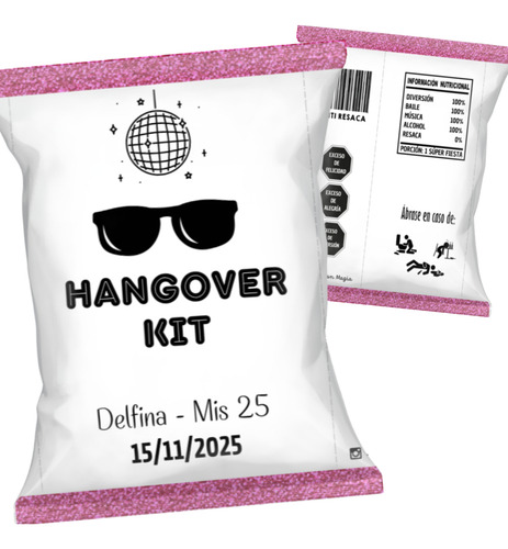 150 Mini Bolsitas Kit Anti Resaca 9x15 Cm Fiestas Cumples