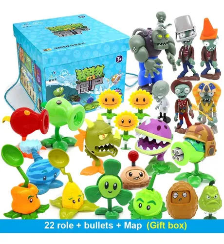 Set 22 Figuras Plantas Vs Zombies Box Con Accesorios Juguete