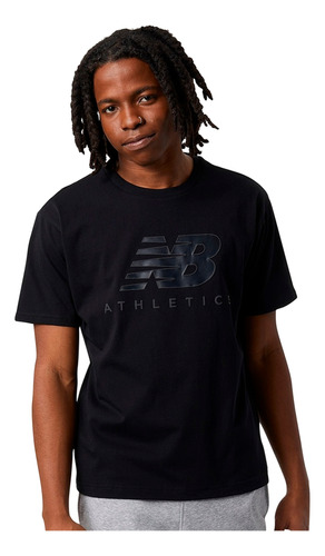 Franela De Hombre New Balance Athletics Graphic Logo Negra