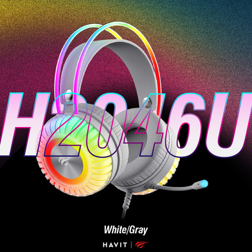 Auriculares Havit Gamenote H2046u USB 7.1 Rgb para jugadores, color blanco