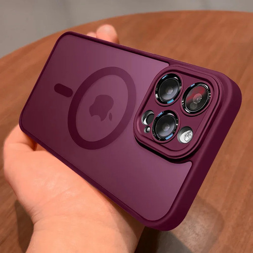 Funda Magnética De Lujo Con Armadura Translúcida Mate A Prueba De Golpes Para iPhone 16, 15, 14, 13, 12 Pro Max, Para Carga Inalámbrica