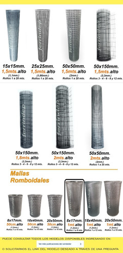 Imagen 8 de 10 de Malla Metálica Romboidal Desplegado 8x17mm Rollo 1 X 4mts