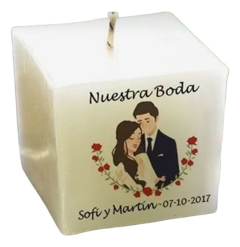 100 Velas Personalizadas Recuerdos Bautizo,bodas, Xv, Baby .