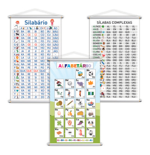 Silabário + Complexo + Alfabetário Kit 3 Banners Grande